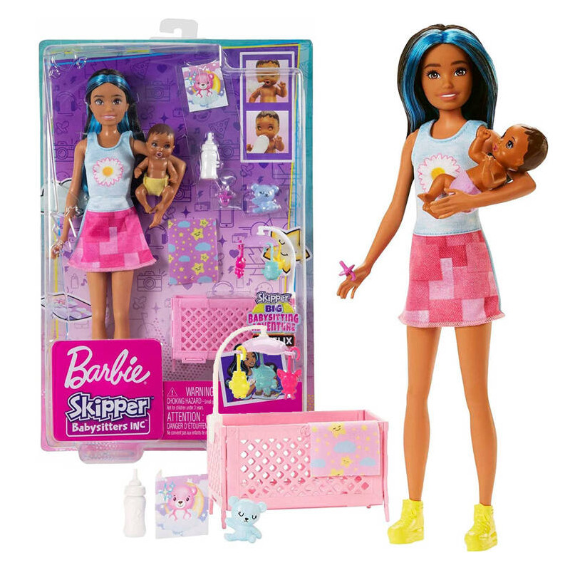 Barbie Skipper Babysitters bábika opatrovateľka + príslušenstvo bobor HJY34 ZA5095 A