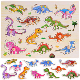 Drevené dinosaurie puzzle...